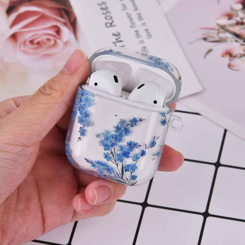 Compatible with AirPods Case, Cute Printed Design Airpods Protective Hard Case Cover Portable & Shockproof Women Men with Keychain for Airpods 2 1  Case