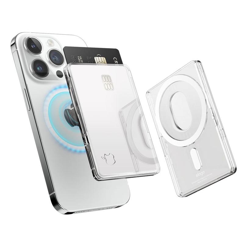 MagSafe Clear Card Holder - Holds Two Cards, Durable Construction, Accessory for MagSafe Compatible Smartphones and Cases