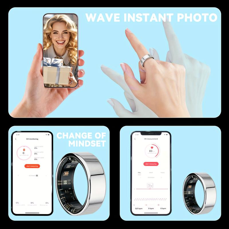 Smart Ring, New Smart Ring with Charging Compartment, Fitness, Steps, Distance, Calories, Sleep, Exercise, Compatible with iPhone Android, Remote Photo Control, Ultra Low Power Consumption, Waterproof, stylish and Comfortable Gift Choice