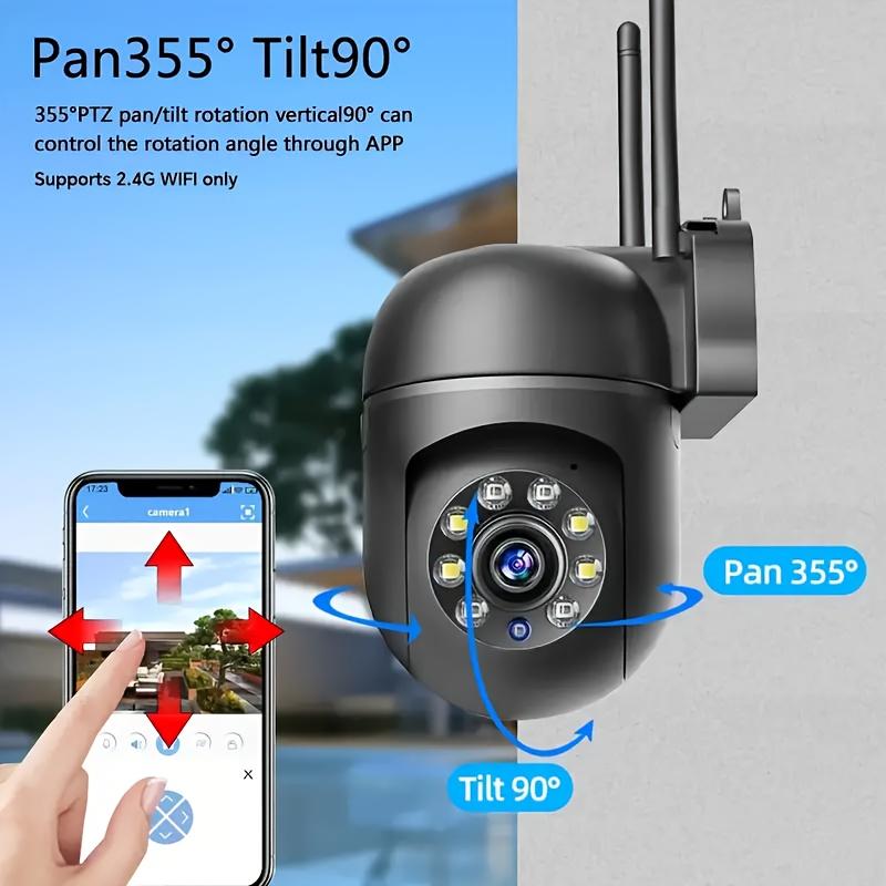 HD WIFI Surveillance Camera, Indoor And Outdoor Long Range HD Night Vision Camera, 355 Degree Intercom Home Security Camera, 2.4G Home Security System, AI Mobile Detection, Two-Way Audio, Color Night Vision, Home Surveillance Security System