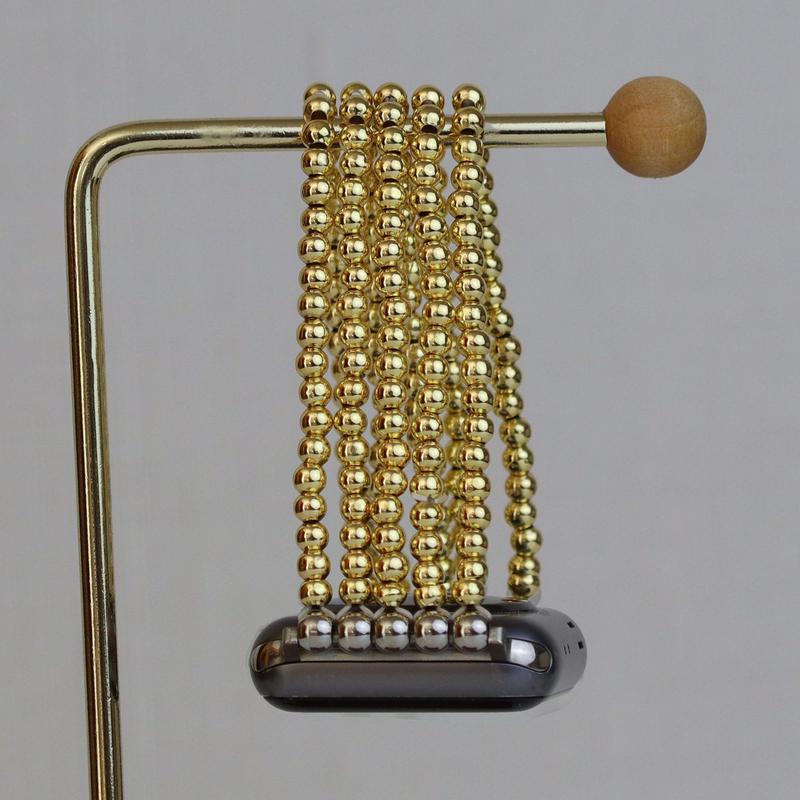 Tarnish-Resistant Golden Bead Apple Watch Band