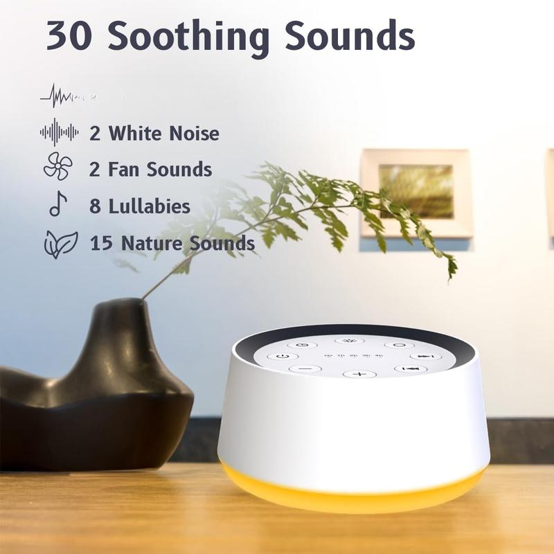 Brown Noise Sound Machine with 30 Soothing Sounds 12 Colors Night Light White Noise Machine for Adults   Sleep Machines Memory Function 36 Volume Levels 5 Timers for Home Office Travel