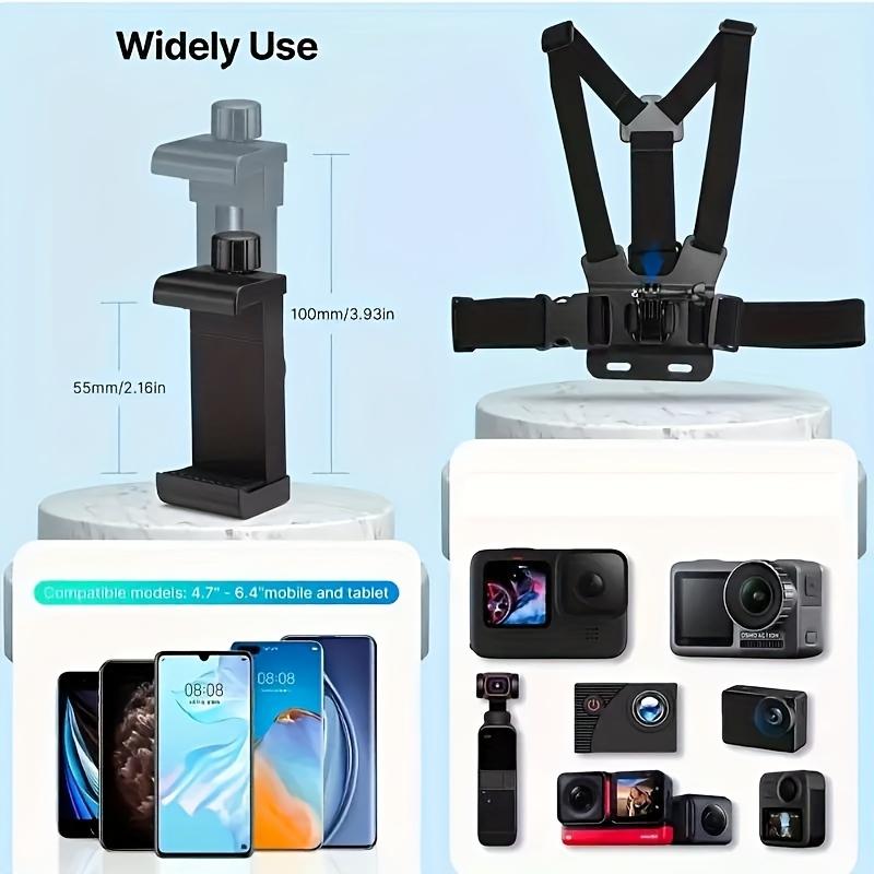 8pcs Ultimate Action Camera Kit: Durable Mounts for GoPro, Smartphones & Osmo Action - Includes Motorcycle Helmet, Head & Chest Holders