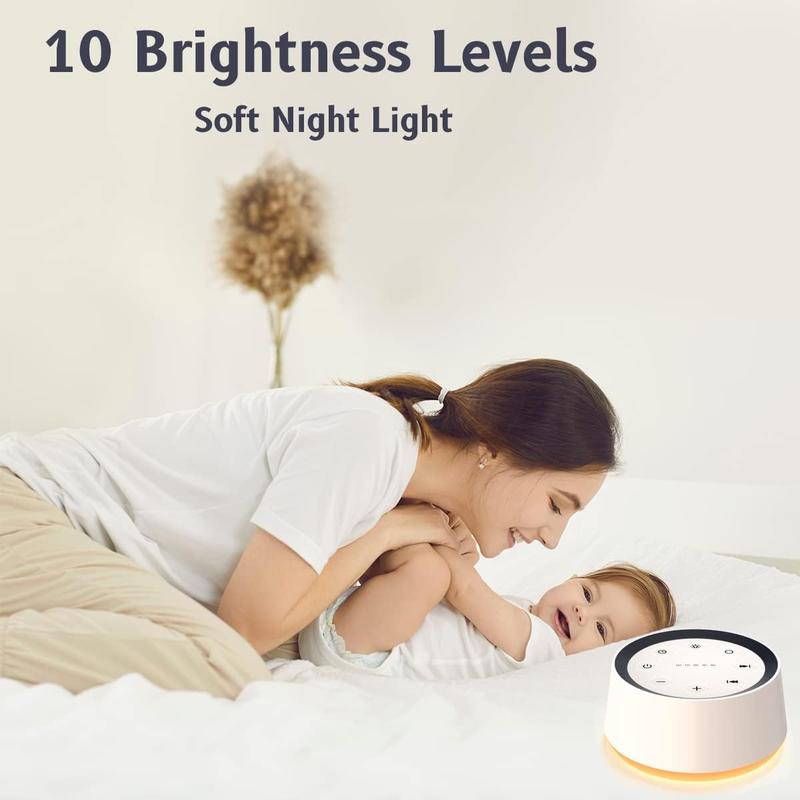 Brown Noise Sound Machine with 30 Soothing Sounds 12 Colors Night Light White Noise Machine for Adults   Sleep Machines Memory Function 36 Volume Levels 5 Timers for Home Office Travel