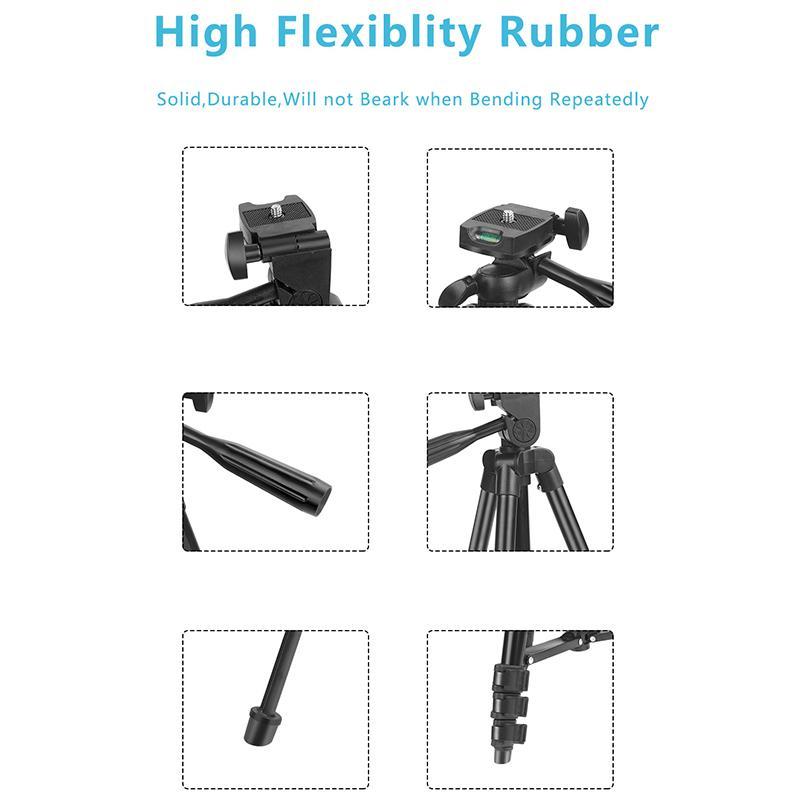 Portable Camera Tripod with Remote Control & Carry Bag, Multifunctional Phone Holder Tripod, Professional Aluminum Alloy Camera Tripod for DSLR SLR Camera