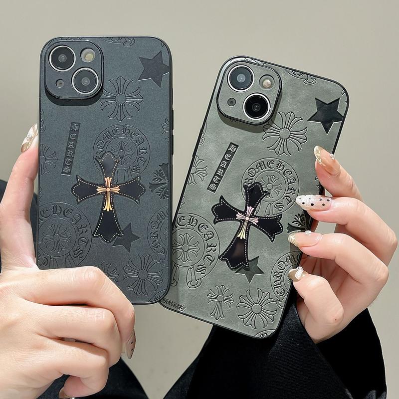 Suitable for iPhone 16 15 14 13 12 11 Pro, laser illuminated cross anti-fall phone case, shockproof decorative phone case, Halloween protection phone