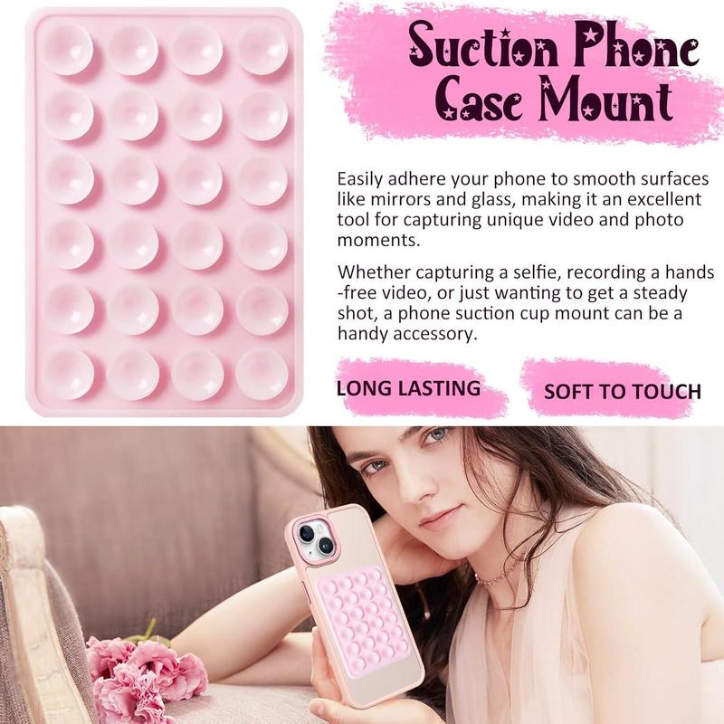 Silicone Suction Phone Case Mount, Hands-free Strong Grip Holder for Selfies and Videos, Durable, Easy to Use Phone Holder for iPhone & Android