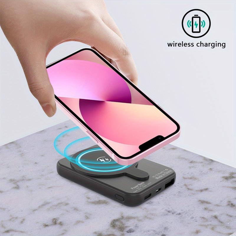 10000MAh Wireless Mini Power Bank Magnetic Portable Charger Fast Charging, Magnetic Battery Pack USB Portable External Backup Battery Charger Fast Charging for iPhone 16 15 14 13 12 Pro Max Plus Series