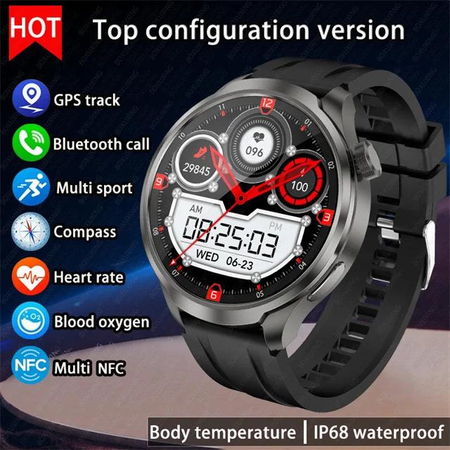 For HUAWEI Outdoor Sports Smart Watch Men AMOLED Screen NFC GPS Compass Heart rate Waterproof Bluetooth Call SmartWatch 2024 New