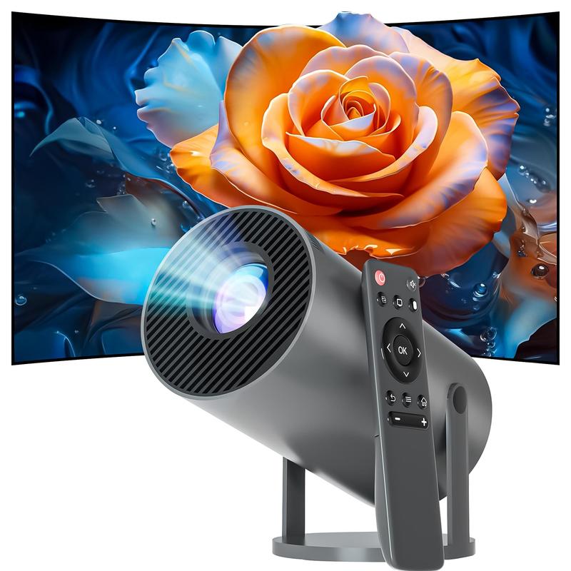 720P Projector, 1 Count WiFi6 BT 5.0 Android11.0 Projector, Intelligent Projector with Automatic Horizontal Correction, 180° Rotatable Outdoor Movie Projector