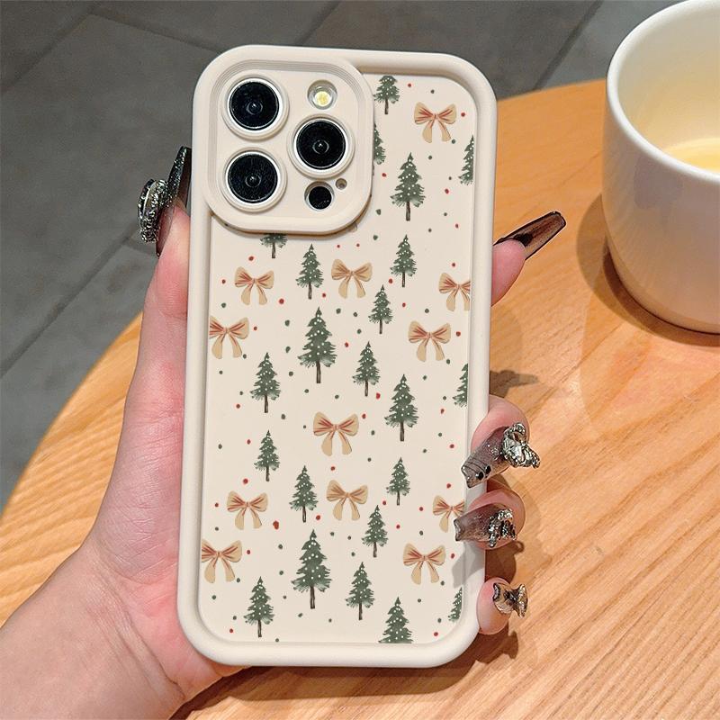 Christmas Tree Pattern Phone Case, Anti-drop Cellphone Protective Case, Total Protective Shockproof Mobile Phone Cover for iPhone 11 12 13 14 15 16 Pro Max