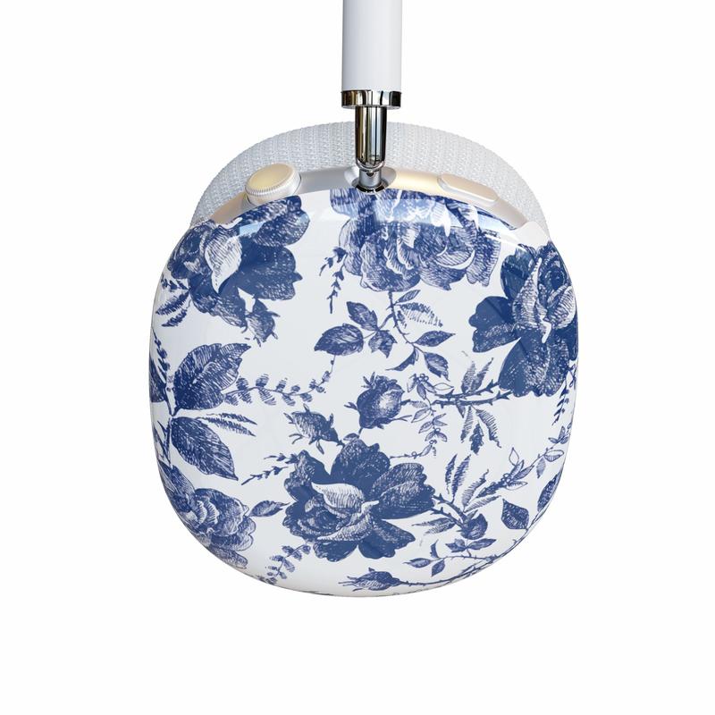 Rose to Fame | Blue & White Rose Floral AirPods Max Case