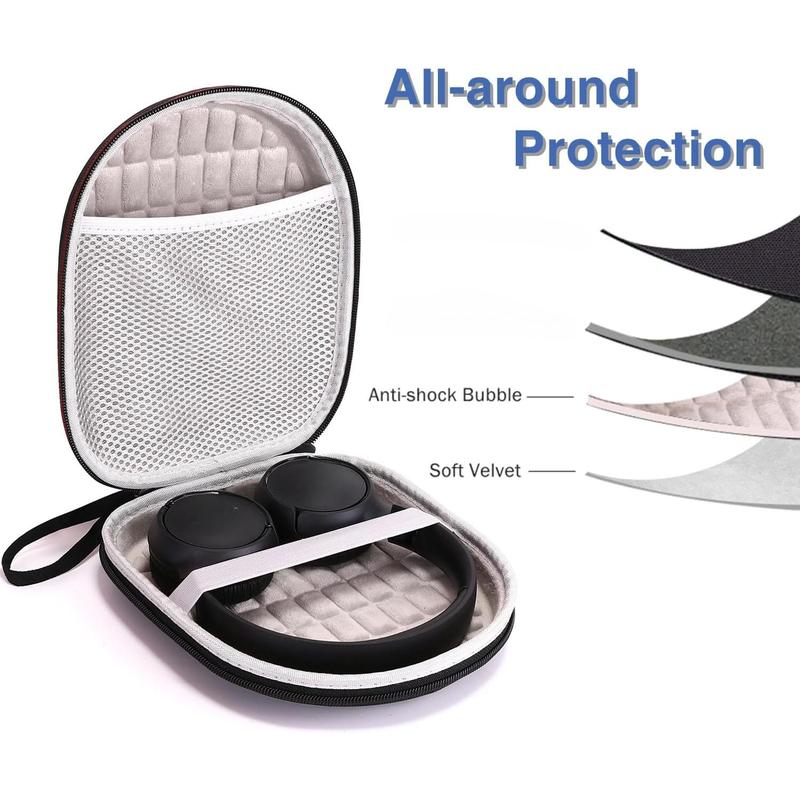 2024 New Hard Shell Shockproof Headphone Case for Over On Ear Headphones, Replacement Headset Case Compatible with Tune 520BT 510BT 720BT 660NC ,CH720N Soundcore Q20 Q30 Q35 Q45 etc.