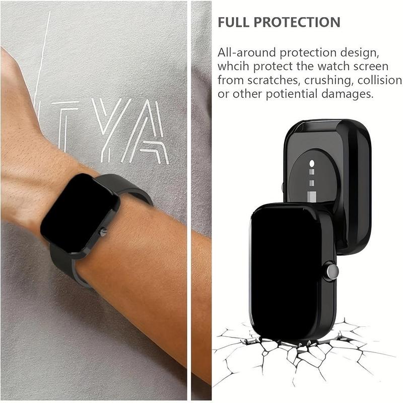 Smartwatch Screen Protector Case, 3 Counts Soft TPU Plated Bumper Full Face Cover Protective Case, Smart Watch Accessories for Amazfit Bip 3 Bip 3 Pro Smartwatch