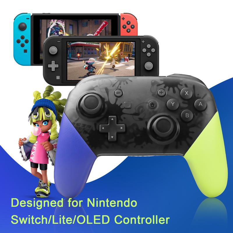 NFC Switch Pro Controller Compatible with Nintendo Switch OLED LITE Controller Supports NFC&Wake Up Function,Cool Gaming Accessories for Switch OLED LITE Console,Charger Dock,LR Switch Controller,Carry Case and so on.