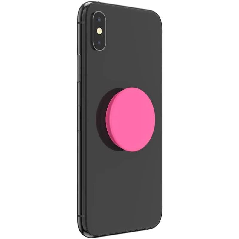 Phone Grip with Expanding Kickstand, Solid PopGrip - Neon Pink