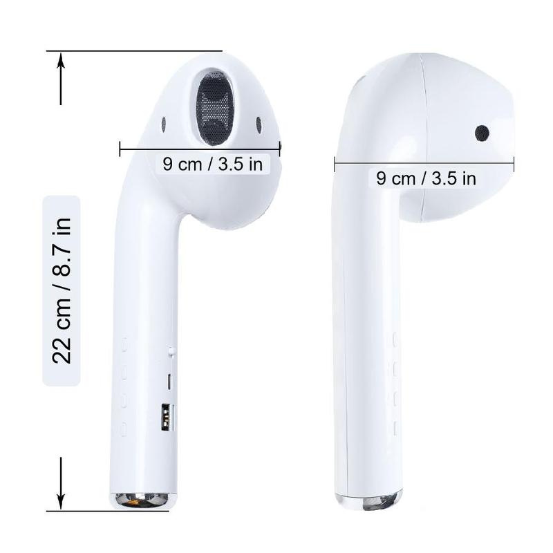 New Earphone Shape Speaker, USB Charging port Microphone FM Radio TF Card Wireless Loudspeaker, 360 Stereo HiFi Sound Portable Speaker