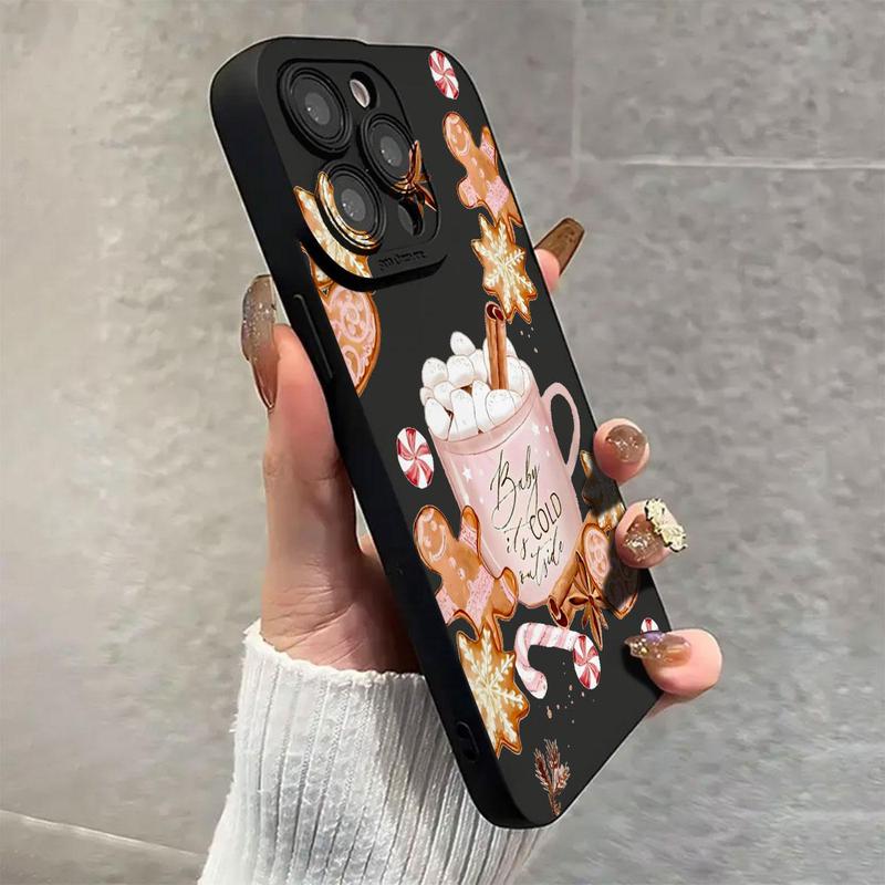 Cute Coffee Cup Pattern Phone Case, Anti-drop Cellphone Protective Case, Total Protective Shockproof Mobile Phone Cover for iPhone 16 15 14 13 12 11