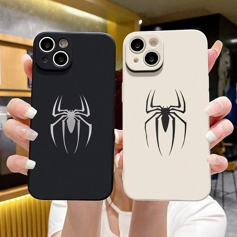 Spider Pattern Phone Case, 1 Count Decorative Phone Protector Cover, Phone Accessories Compatible with iPhone 15 14 13 12 11 Series