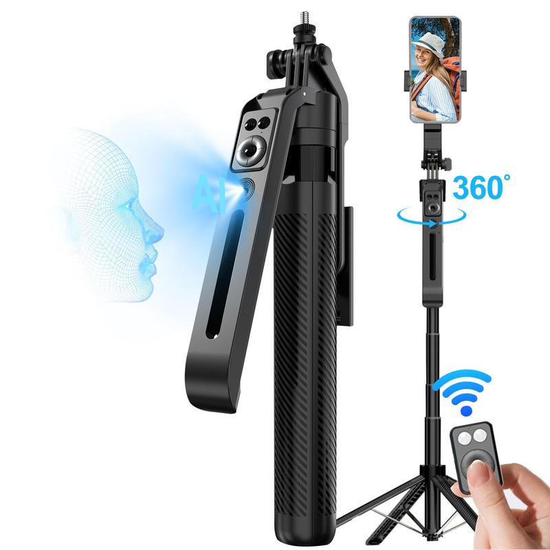 Auto Face Tracking Tripod, 360° Rotation Smart Phone Holder with Remote Control, Moving Tripod for iPhone Video Vlog Live Stream