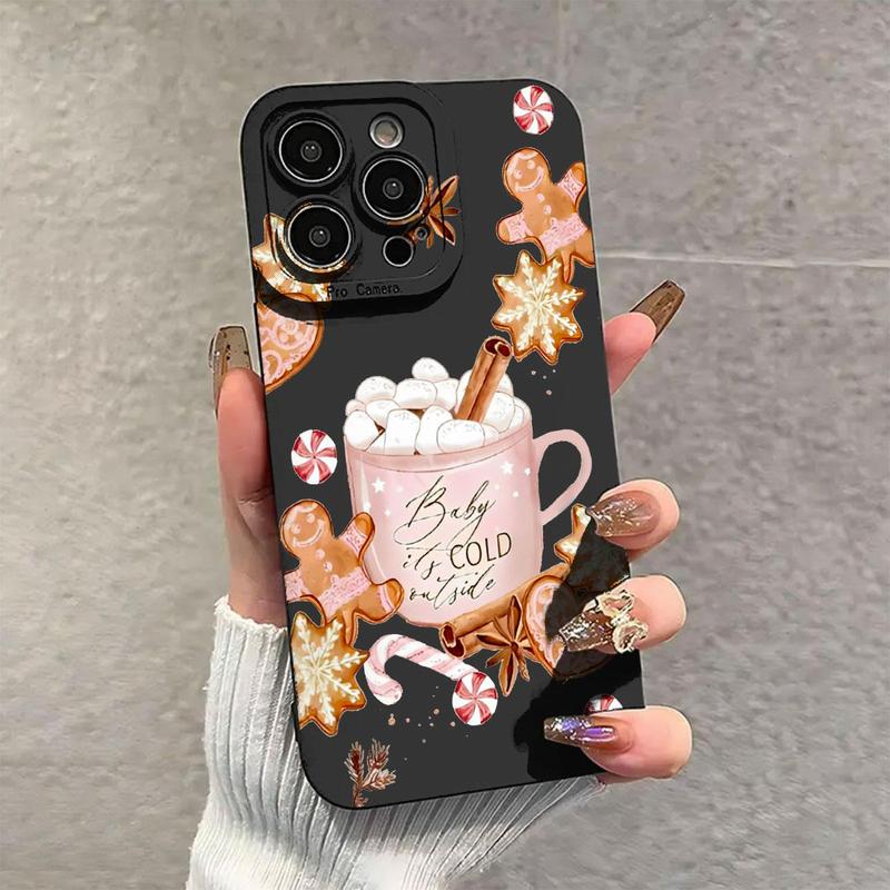 Cute Coffee Cup Pattern Phone Case, Anti-drop Cellphone Protective Case, Total Protective Shockproof Mobile Phone Cover for iPhone 16 15 14 13 12 11