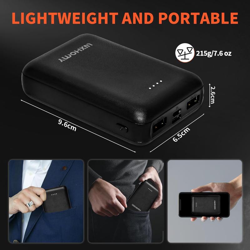 5V 3A Battery Pack for Heated Vest Heated Jacket, Rechargeable Compact 10000mAh Power Bank for Heated Clothing