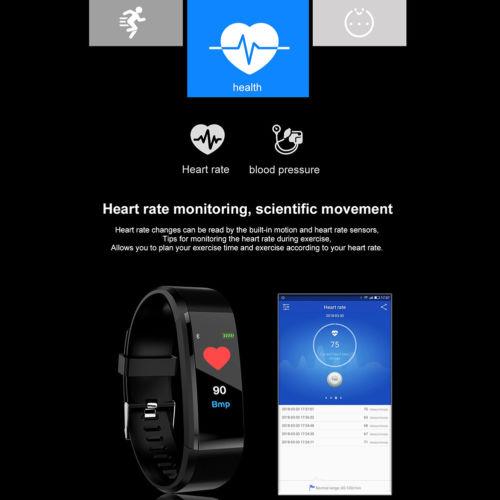 Unisex Smart Bracelet Wristband Watch Blood Pressure Oxygen Heart Rate Fitness Tracker