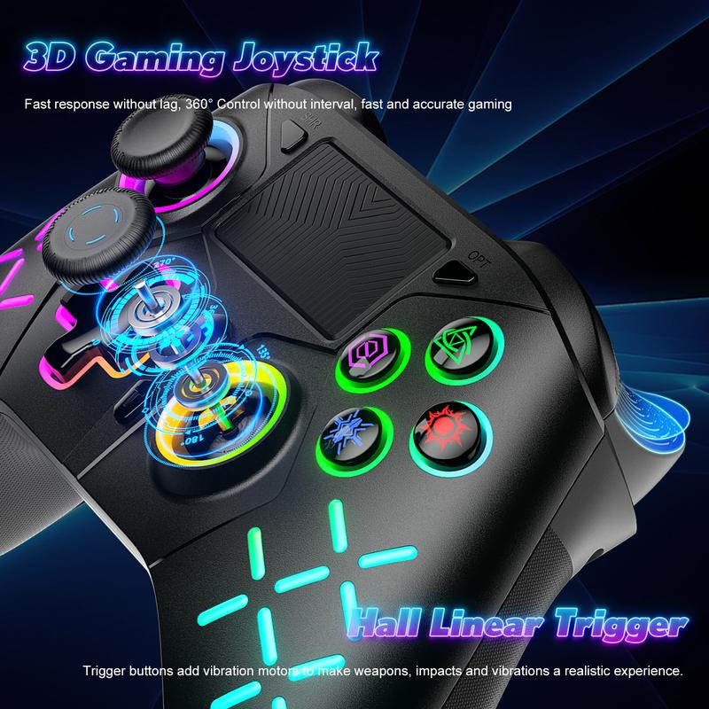 Wireless Controller for PS5 with LED RGB Light, Compatible with Playstation 5  Playstation 4  Playstation 3  Switch  PC