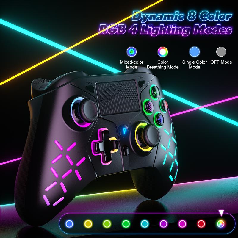 Wireless Controller for PS5 with LED RGB Light, Compatible with Playstation 5  Playstation 4  Playstation 3  Switch  PC