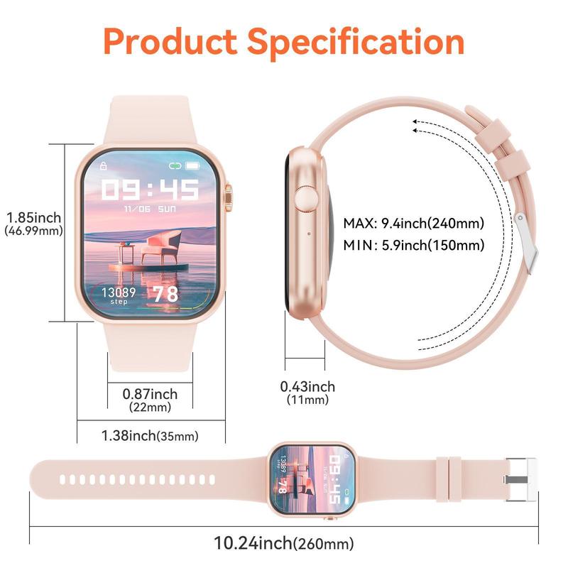 Multifunctional Smart Watch, 1 Count Fashionable Digital Watch with Answer Make Calls 100 + Sports Modes, Waterproof Sports Watch for Women & Men