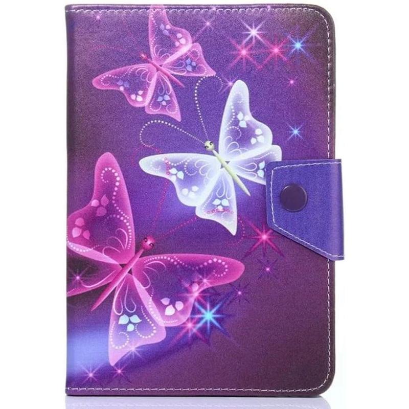 7'' 7.85'' 8'' Tablet Pc Case Cover, Foldable and Solid Stand Case, Compatible with All Universal 7 inch Tablets PC-Pink Butterfly