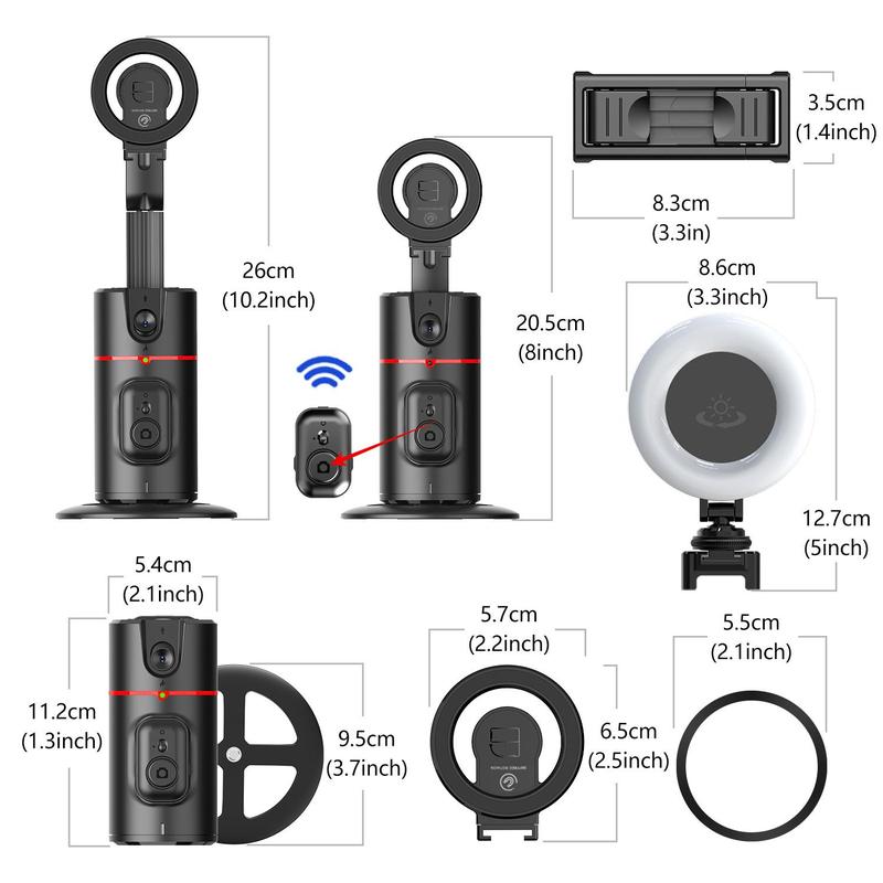 Portable Mobile Phone Gimbal Stabilizer, 360° Rotatable Pone Tripod for iPhone Android, Phone Accessories, Adjustable Smartphone Desktop Stand, Cellphone Tripods with Remote Control, Camera Accessories, Stocking Fillers Gift, Gifts for Mom