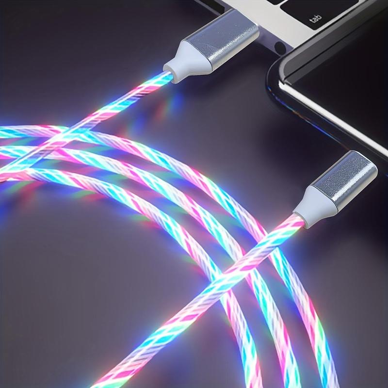 Luminous Mobile Phone Data Cable, 1 Count Phone Charging Cable, LED Party Light Micro USB Type C Charger Cable For Samsung iPhone