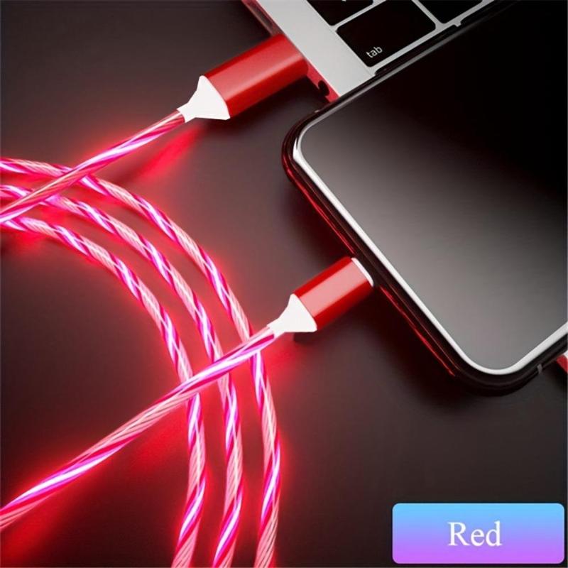 Luminous Mobile Phone Data Cable, 1 Count Phone Charging Cable, LED Party Light Micro USB Type C Charger Cable For Samsung iPhone