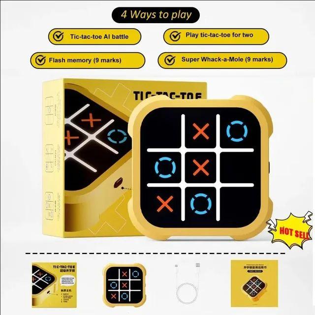 Tic Tac Toe Game, 3 in 1 Handheld Game Console, Portable Travel Games, Stress Relief Toy for Kids and Adults, Birthday&Christmas Gift for All Ages