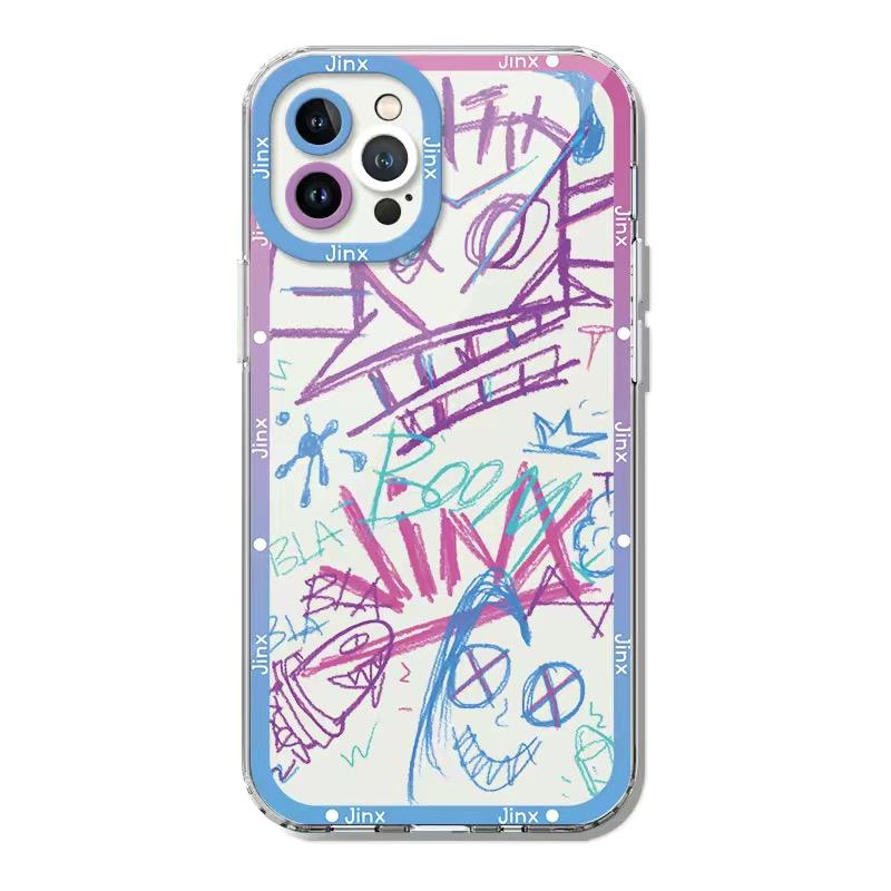 Graffiti Logo Jinxs Phone Case For iPhone 16 15 14 13 12 11 Mini Pro Max X XR XSMax 7 8 Plus SE20 Transparent Cover