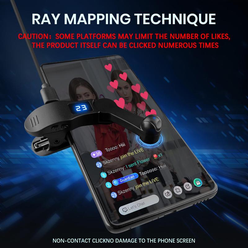 Smartphone Auto Tapper, Mobile Screen Tapper for Android iOS Apps, Quick Tap Simulation Finger Continuous Tap for Games, Mobile Auto Tapper for Live Likes, Shopping, Games, Reward Tasks digital auto