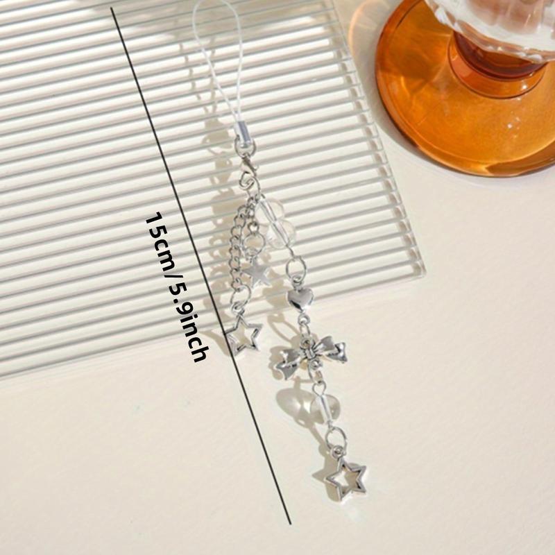 Cute Star & Bowknot Design Phone Chain, Y2K Fashionable Phone Lanyard for Women & Girls, Phone Decoration Accessories for Daily Use