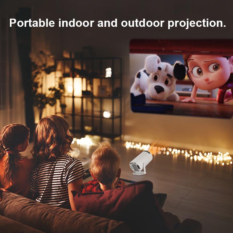 Mini Portable Projector, Wi-Fi 6 and Bluetooth 5, supports 4K 1080P decoding can be rotated 180° , 130' screen movie TV home projector. Built-in Android 11 for bedroom outdoor, support laptop smartphone PC, tiktok store best Christmas gift!