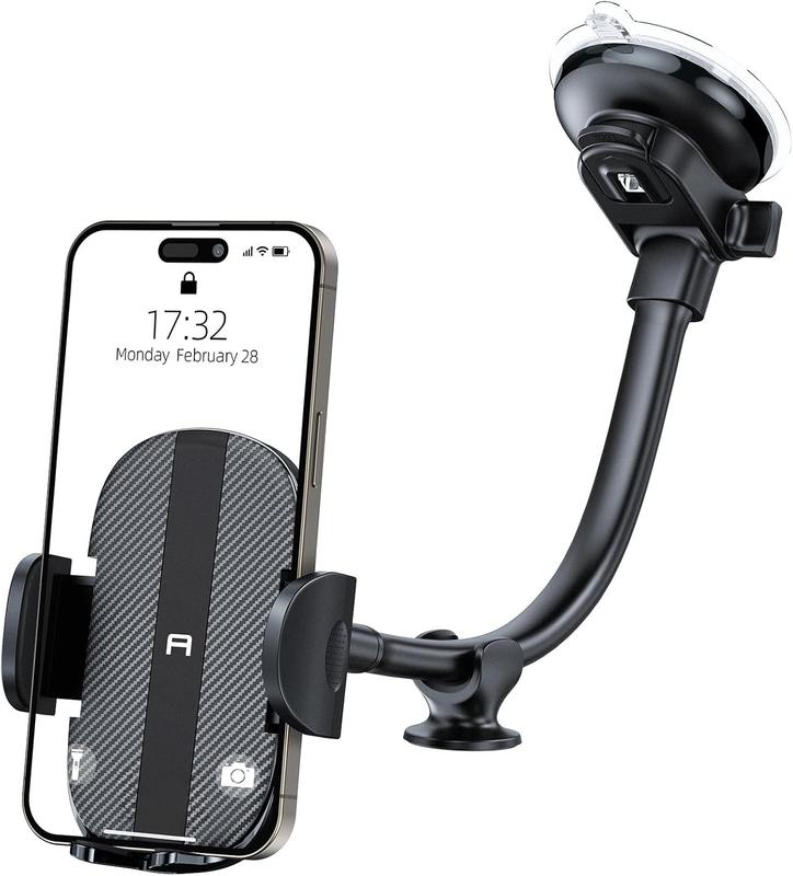 Cell Phone Holder for  Dashboard Windshield Phone Mount for  Long Arm  Phone Holder Mount  Suction Cup Anti-Shake Stabilizer Compatible for , , All Smartphones