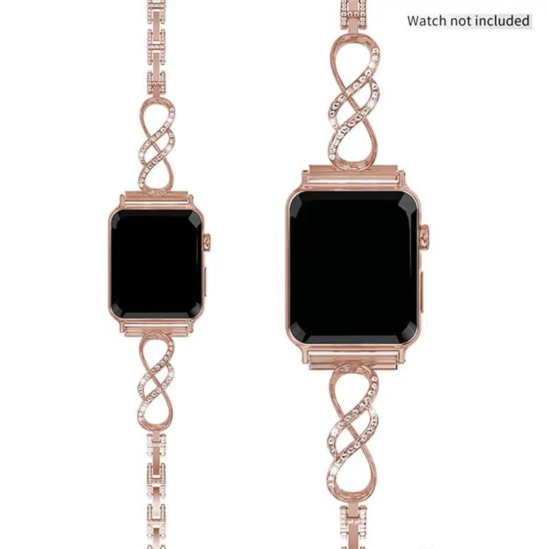 Rhinestone Decor Watch Band, 1 Count Fashionable Watch Band for Women, Watch Strap for iWatch Series 9 8 7 6 5 4 3 2, Smart Watch Accessories