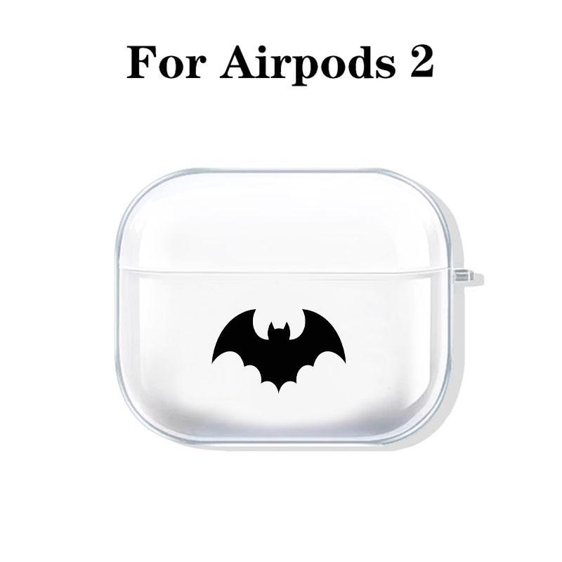 Classic-Bat Pattern Earphones Case with Hiking Buckle, Bold & Iconic Design Shockproof Anti-fall TPU Cover for AirPods 1 2, 3, Pro, Pro 2, Gift for Birthday