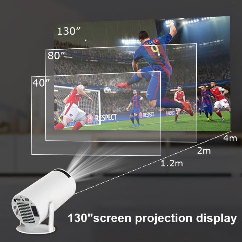 Mini Portable Projector, Wi-Fi 6 and Bluetooth 5, supports 4K 1080P decoding can be rotated 180° , 130' screen movie TV home projector. Built-in Android 11 for bedroom outdoor, support laptop smartphone PC, tiktok store best Christmas gift!