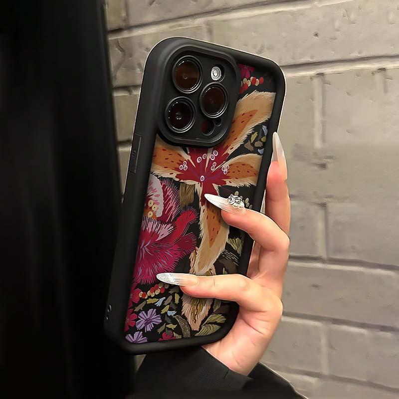 Floral Pattern Phone Case, Anti-drop Decorative Phone Protector Cover, Phone Accessories Compatible with iPhone 11 12 13 14 15 16 Pro Max