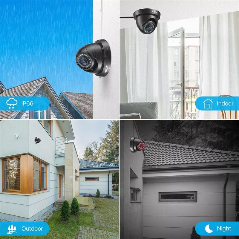 ZOSI 3K Lite 8CH H.265+ Home Security Camera System with AI Human Vehicle Detection,Night Vision,5MP Lite 8 Channel CCTV DVR,4pcs 1080P 1920TVL 2MP Outdoor Indoor Surveillance Dome Cameras (No HDD)Car camera