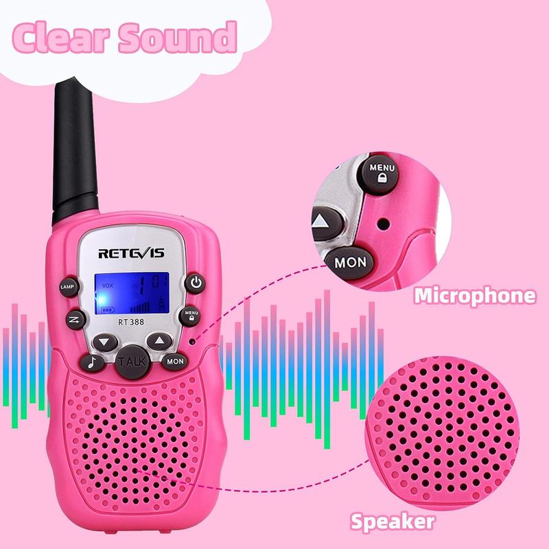 1 Pair Walkie Talkies for Kids, Kids Toys Long Range 2 Way Radio, Kids Walkie Talkie for Birthday Gifts Outdoor Camping Family Trip