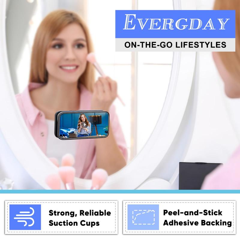 Suction Phone Case Adhesive Mount, 3 Counts Silicone Sticky Phone Grip, Hands-free Mirror Shower Mobile Phone Holder for Selfies and Videos