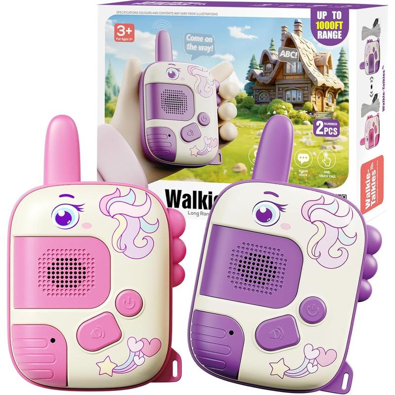 Walkie Talkies Toys for Girls:Unicorn Toys 2 Pack Birthday Gifts for  4 5-7 8 Year Old Girls Toy for 4 5 6 7 8-10 Year Old Camping Outdoor Games,Christmas Stocking Stuffers for Girls Kids