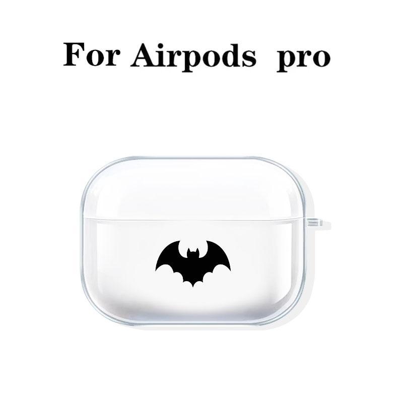 Classic-Bat Pattern Earphones Case with Hiking Buckle, Bold & Iconic Design Shockproof Anti-fall TPU Cover for AirPods 1 2, 3, Pro, Pro 2, Gift for Birthday