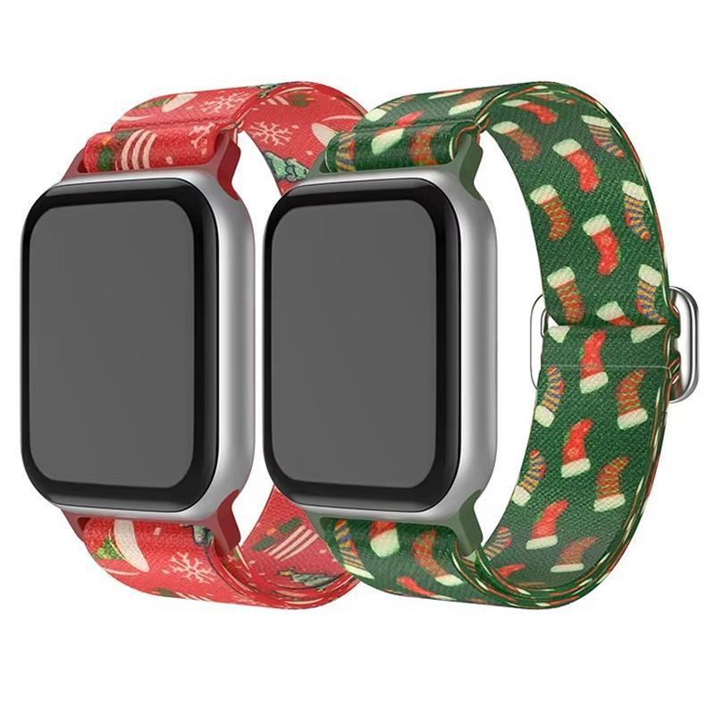 Christmas Themed Watch Band (Band Only), 1 Count Replacement Watch Band Compatible with Apple Watch Series 10 42mm, Smart Watch Accessories